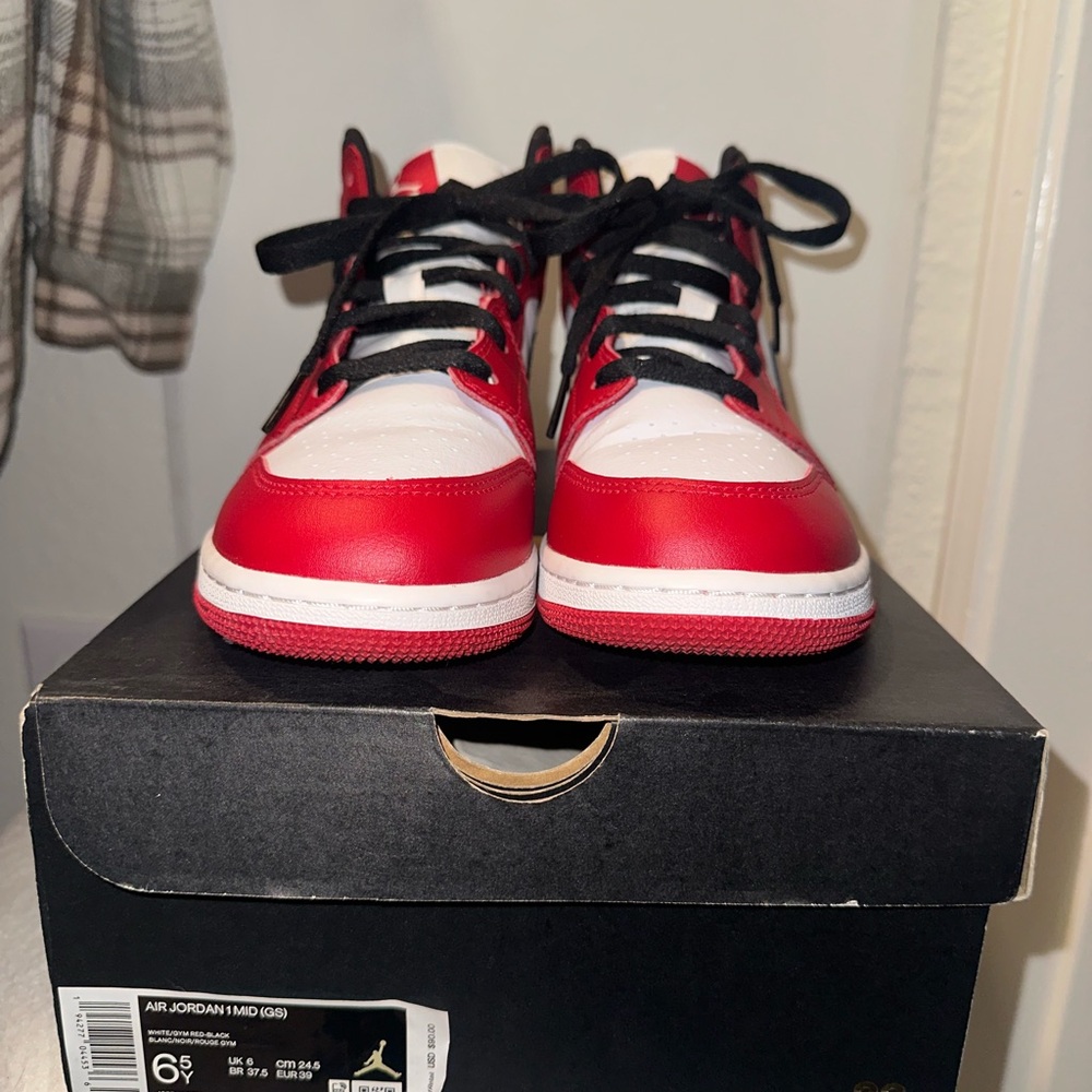 Jordan Kids' Red and Black Sneakers